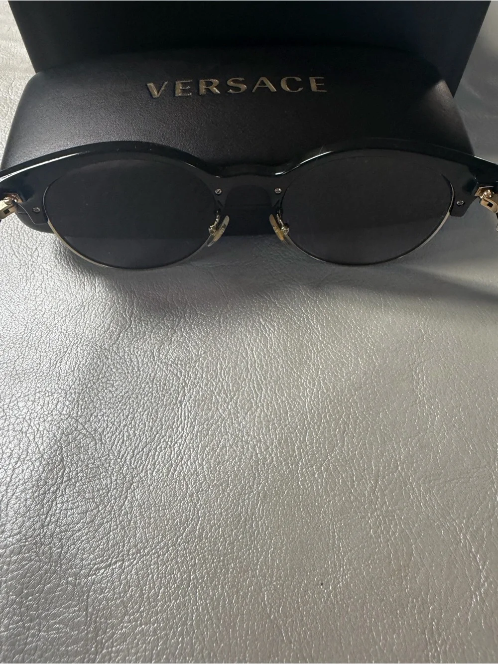 Versace Black Sunglasses with Gold Accents